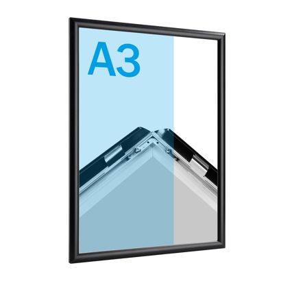 Cornice a scatto A3 standard nero  | 17 mm | Ad angolo squadrato 