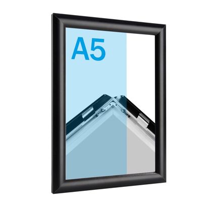 Cornice a scatto A5 standard nero  | 17 mm | Ad angolo squadrato 