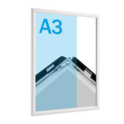 Cornice a scatto A3 standard bianco  | 17 mm | Ad angolo squadrato 