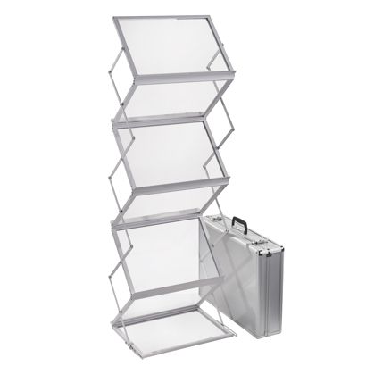 Portadepliant da terra pieghevole BOSTON 12 x A4 o 6 x A3 con valigetta, bianco A3  | bianco  |  