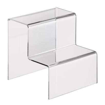 Espositore a scaletta, acrilico null | 105 x 100 x 100 mm | a 2 gradini