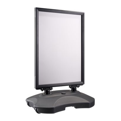 Cavalletto pubblicitario B2 STORM-STOP Lite con serbatoio d'acqua, resistente al vento, profilo da 32 mm, con angoli squadrati null