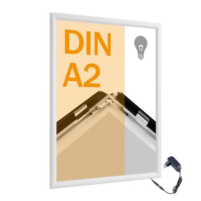 Cornice a scatto LED, A2 bianco 