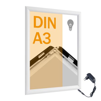 Cornice a scatto LED, A3 bianco 