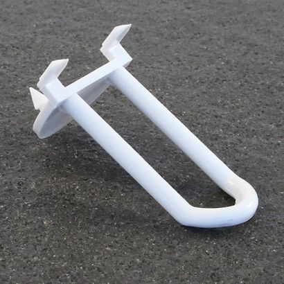 Broche doppia in plastica, bianco 50 mm