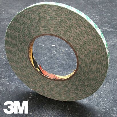3M 9087, Nastro biadesivo di PVC, bianco, adesivo acrilico molto forte 9 mm
