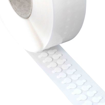 Bollini biadesivi, acrilato puro, 1 mm di spessore, forte/forte 15 mm | 3000 pz