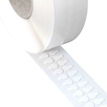 Bollini biadesivi, acrilato puro, 1 mm di spessore, forte/forte 20 mm | 3000 pz