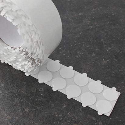 Bollini biadesivi, acrilato puro, 1 mm di spessore, forte/forte 30 mm | 1000 pz