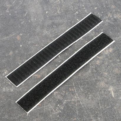 Striscia a strappo, autoadesivo, asola + uncino accoppiati 20 x 150 mm  | nero 