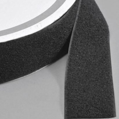 Nastro a strappo per cucitura, asola (femmina) rotolo con 25 m 50 mm | nero 