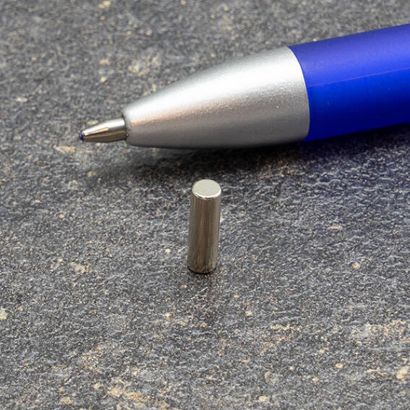 10 Calamite Al Neodimio N45 A Cilindro 5x10 Mm - Forza 950g, Rivestite In Nichel, Magnetizzazione Assiale