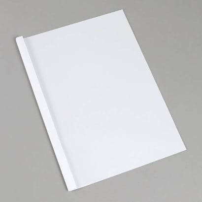 Cartellina a rilegatura termica A4, cartoncino, per un massimo di 15 fogli, bianco  1,5 mm