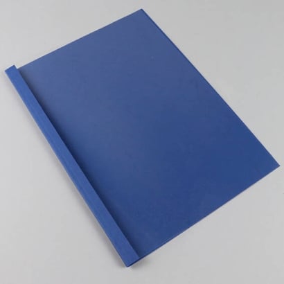 Cartellina a rilegatura termica A4, struttura in lino, 60 fogli, blu scuro
 | 6 mm | 230 g/m²