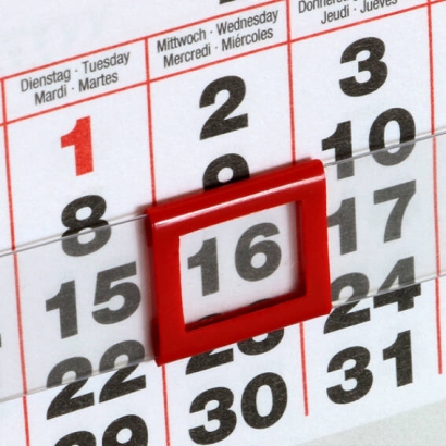 Segnagiorni per calendario da scrivania, design a foglia, 8 x 10 mm, per larghezza del calendario 95 mm 