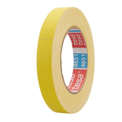 tesa 4651, nastro telato premium rivestita di acrilico 19 mm | giallo

