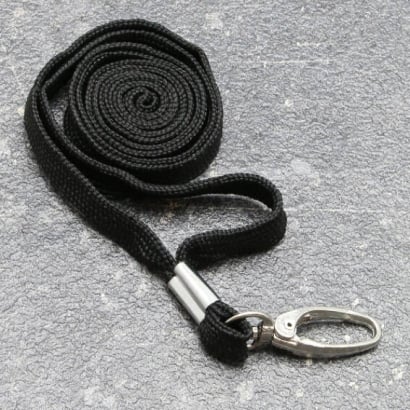 Lanyard, 10 mm di larghezza nero | con clip moschettone