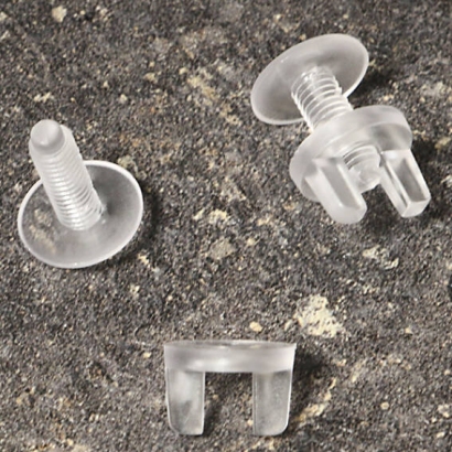 Viti vichinghe in plastica, trasparente 4,8 mm di diametro, 14 mm di lunghezza