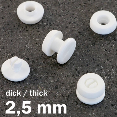Occhielli a pressione in plastica, versione spessa bianco | 2.5 mm