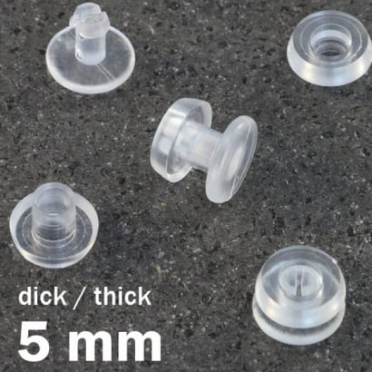 Occhielli a pressione in plastica, versione spessa trasparente | 5 mm