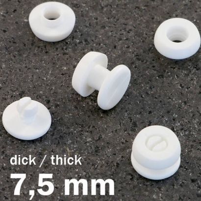 Occhielli a pressione in plastica, versione spessa bianco | 7.5 mm