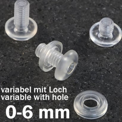 Occhielli a pressione in plastica, con foro 6 mm
