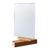 Espositore girevole in acrilico con base in legno A5