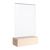 Espositore da tavolo MODUL, tasca in vetro acrilico con base in legno null | null | A6