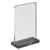 Porta avvisi da banco con base a T magnetico con base nera opaca A5  | formato verticale 