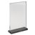Porta avvisi da banco con base a T magnetico con base nera opaca A4  | formato verticale 