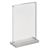 Porta avvisi da banco con base a T magnetico con base trasparente opaca formato verticale | A5