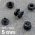 Occhielli a pressione in plastica, versione spessa nero  | 5 mm