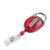 Porta badge a yoyo con clip da cintura rosso|trasparente 