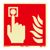Cartello Pulsante allarme antincendio, fotoluminescente, plastica, ISO 7010 150 x 150 mm 