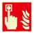 Cartello Pulsante allarme antincendio, fotoluminescente, plastica, ISO 7010 200 x 200 mm