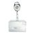 Buste porta badge in plastica rigida con portachiavi estensibile bianco|trasparente  | cursore 