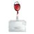 Buste porta badge in plastica rigida con portachiavi estensibile rosso  | cursore 