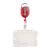 Buste porta badge con yoyo rosso|trasparente  | 1 cursore 