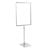 Cornice per poster con piantana telescopica (set) A3 grigio  | superficie di base: grigio  | Piantana in alluminio regolabile da 300 a 500 mm 