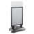 Cavalletto pubblicitario STORM-STOP PRO A1 con supporto per cartello superiore, nero con cartello superiore stampato 