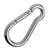 Moschettone, acciaio inox, lucidato 80 mm