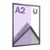 Cornice magnetica per poster, A2, squadrata, su un lato, argento/nero A2 420 x 594 mm 