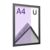 Cornice magnetica per poster, A4, squadrata, su un lato, argento/nero A4 210 x 297 mm 