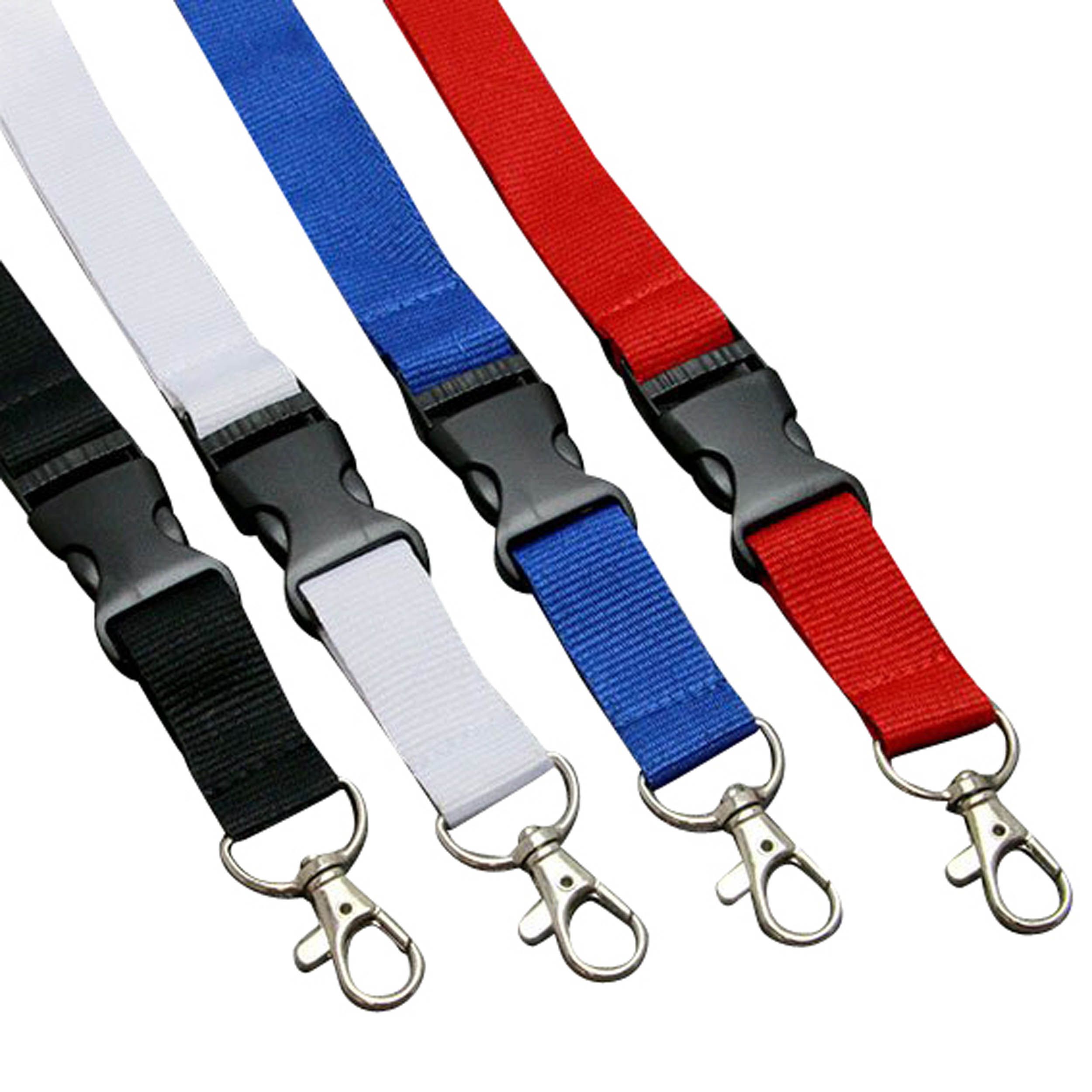 10 Nastri Portachiavi Con Moschettone E Fibbia Di Sicurezza – Larghezza 20 Mm, Nero, Per Badge E Documenti