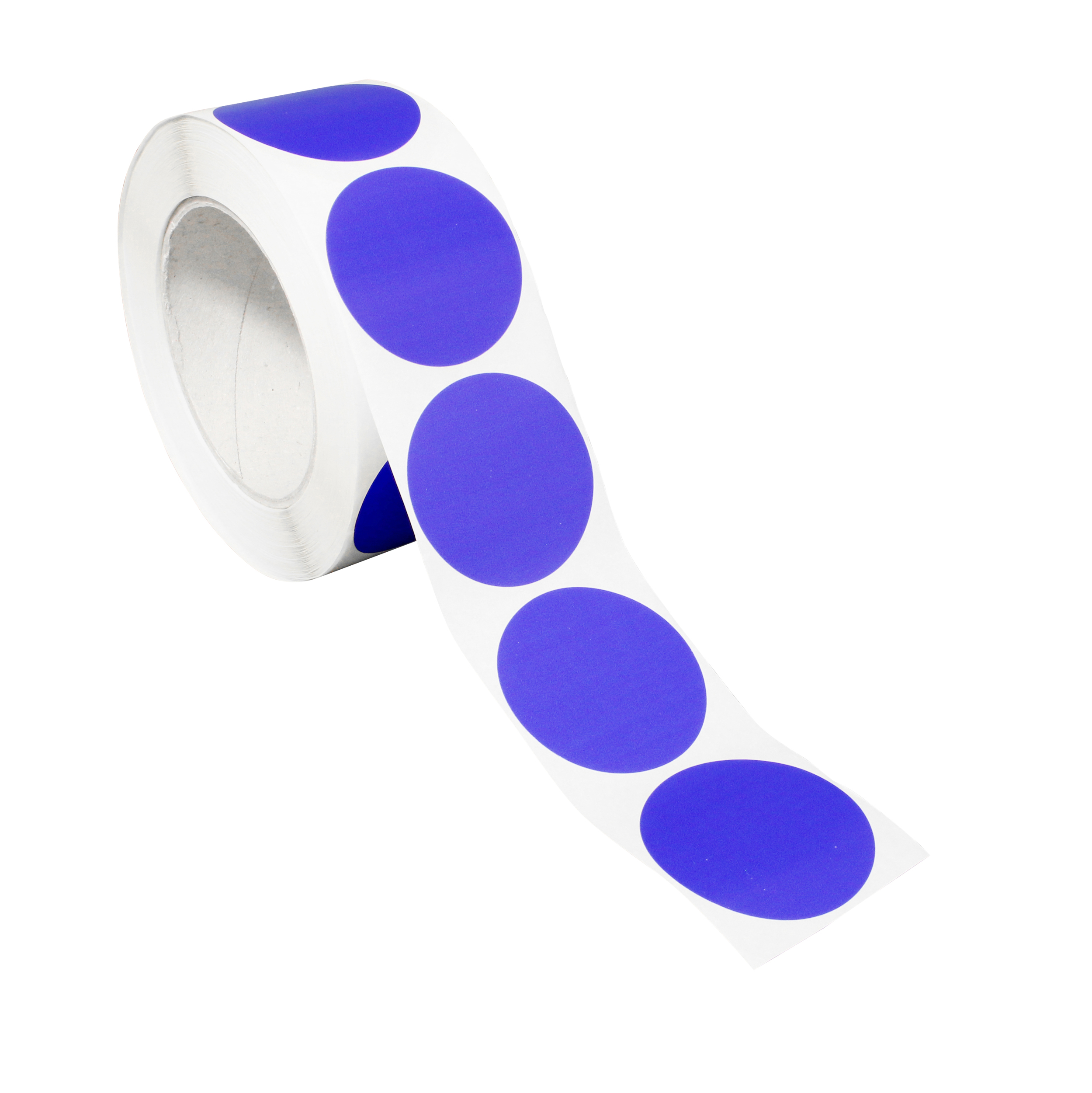 blu scuro, 40 mm Bollini adesivi colorati in carta