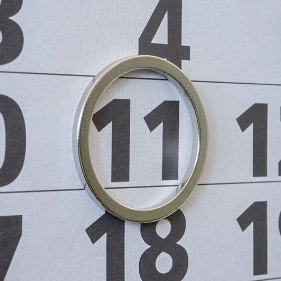 30 mm, 25 mm Anello magnetico come segnagiorno per calendario, inkl. disco  metallico