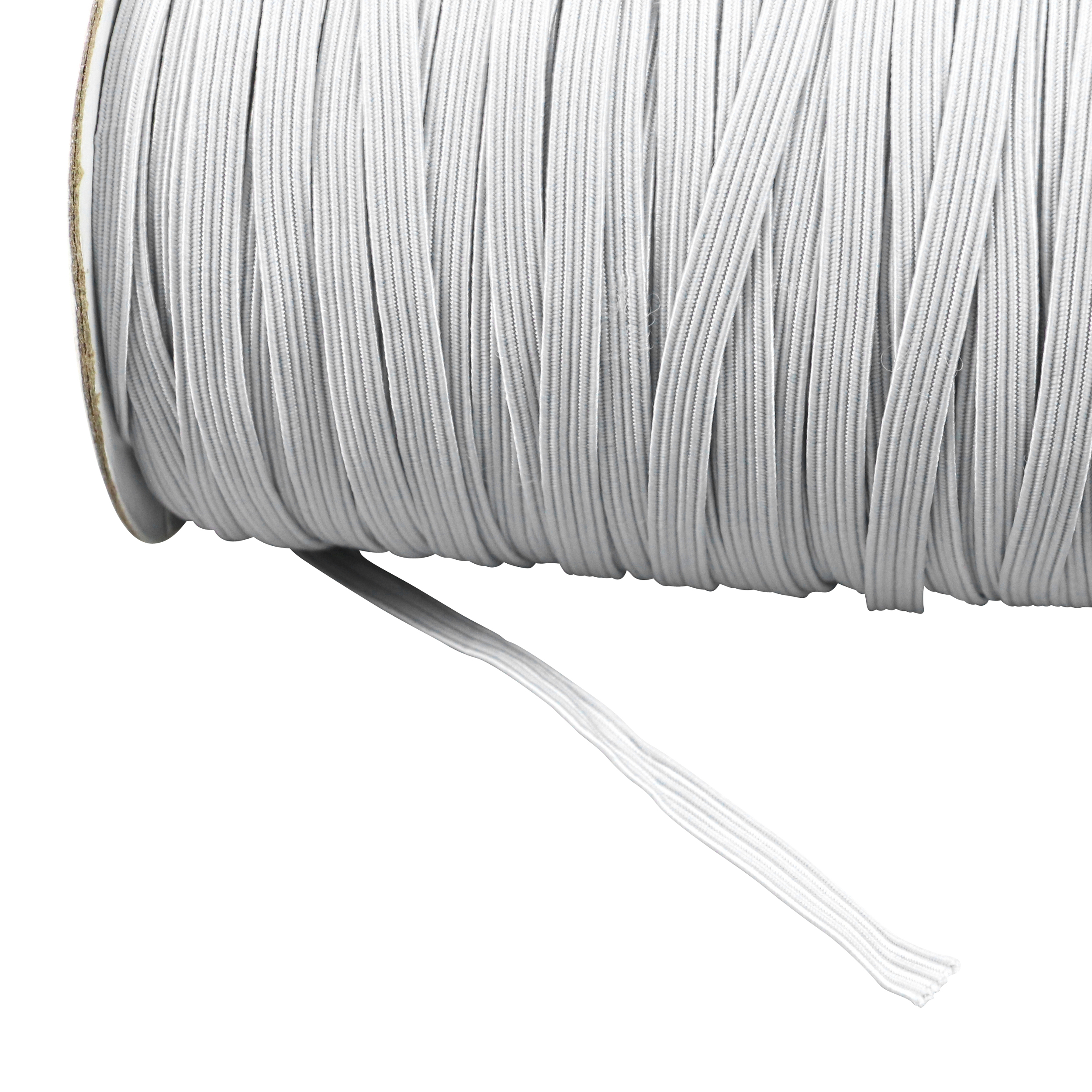 Cordino elastico in bobina, 5-6 mm, bianco sporco (rotolo con 100 m)