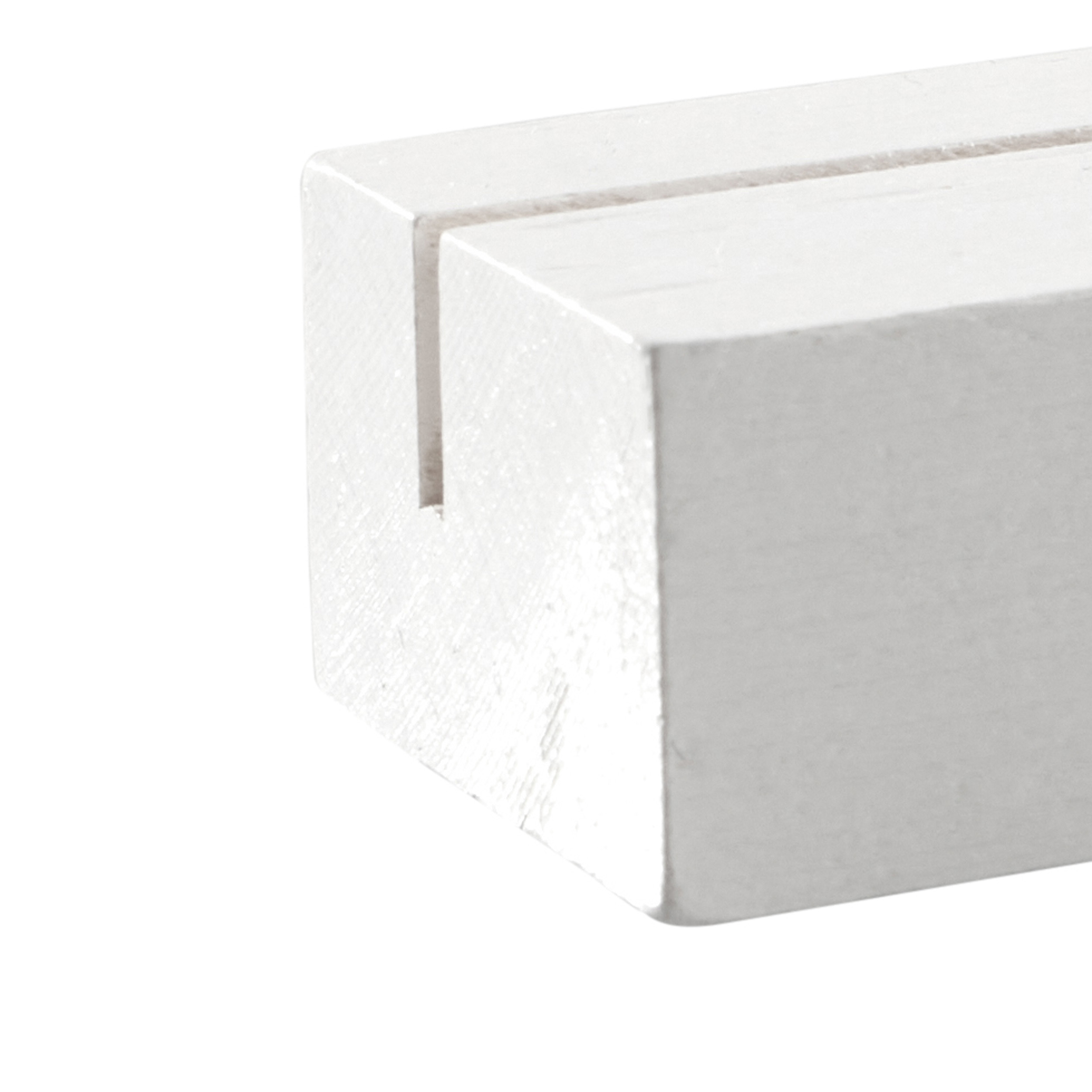 Portacarte In Legno Bianco Per Matrimonio E Segnaposto - 4x7,6x2 Cm, Confezione Da 12 Pezzi